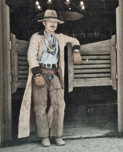 Ty leaning on a saloon door circa 1990