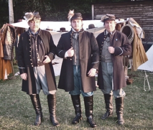 Ty - nephew Kyle and Ty's mate Beau in their Civil War uniforms (they still look kind of British, don't they?). The Wyoming Wild Bunch can accommodate requests for reenactments of mountain men and the 1776 War of Independence if given advanced notice.